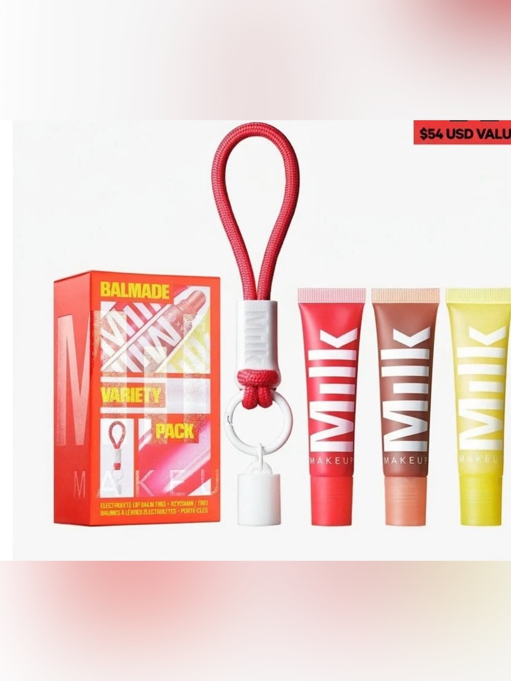 Milk Makeup Lip Balm Variety Pack with Red Keychain-NIB